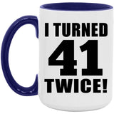 82nd Birthday I Turned 41 Twice - 15oz Accent Mug Purple
