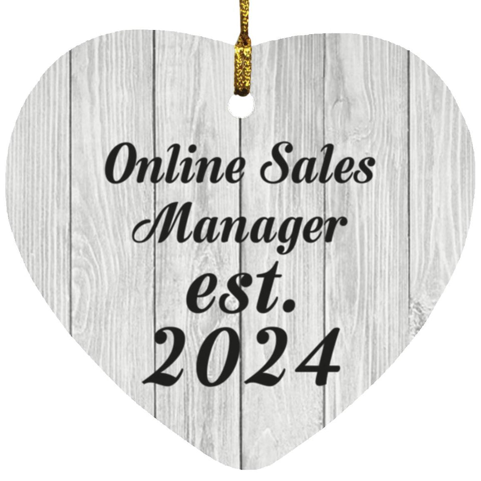 Online Sales Manager Established Est. 2024 - Heart Ornament F