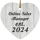 Online Sales Manager Established Est. 2024 - Heart Ornament F