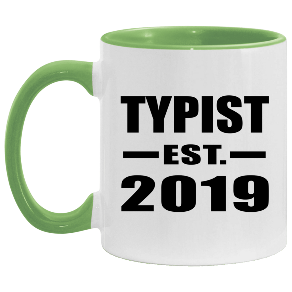 Typist Established EST. 2019 - 11oz Accent Mug Green