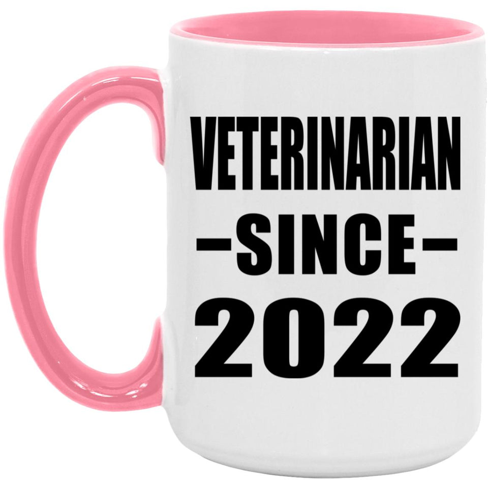 Veterinarian Since 2022 - 15oz Accent Mug Pink