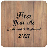 First Year As Girlfriend & Boyfriend 2021 - Drink Coaster C