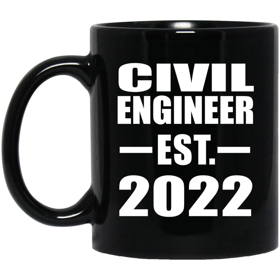 Civil Engineer Established EST. 2022 - 11oz Coffee Mug Black
