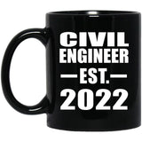 Civil Engineer Established EST. 2022 - 11oz Coffee Mug Black