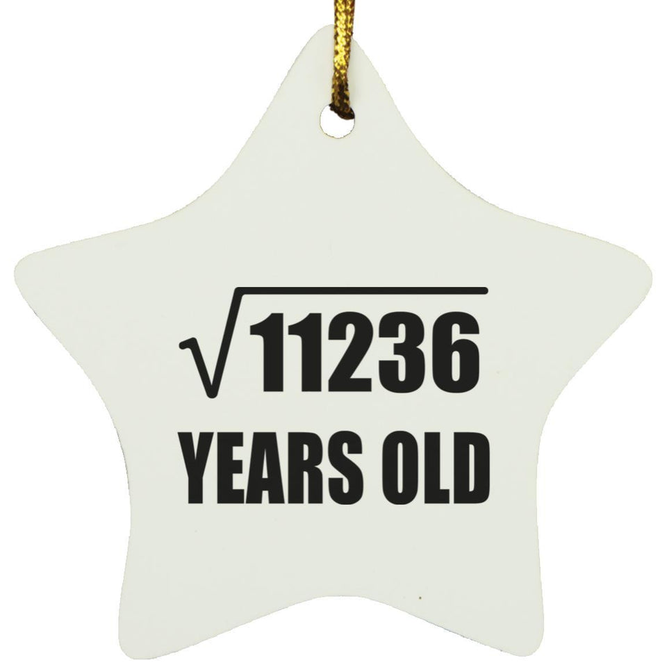 106th Birthday Square Root of 11236 Years Old - Star Ornament