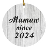 Mamaw Since 2024 - Circle Ornament F