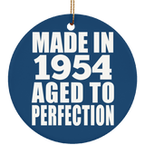 70th Birthday Made In 1954 Aged to Perfection - Circle Ornament