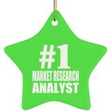 Number One #1 Market Research Analyst - Star Ornament