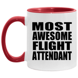 Most Awesome Flight Attendant - 11oz Accent Mug Red