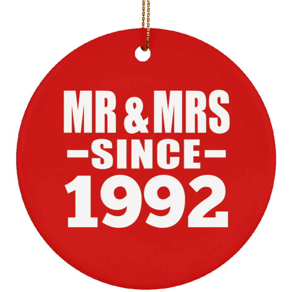 32nd Anniversary Mr & Mrs Since 1992 - Circle Ornament