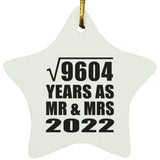 98th Anniversary Square Root of 9604 Years As Mr & Mrs 2022 - Star Ornament