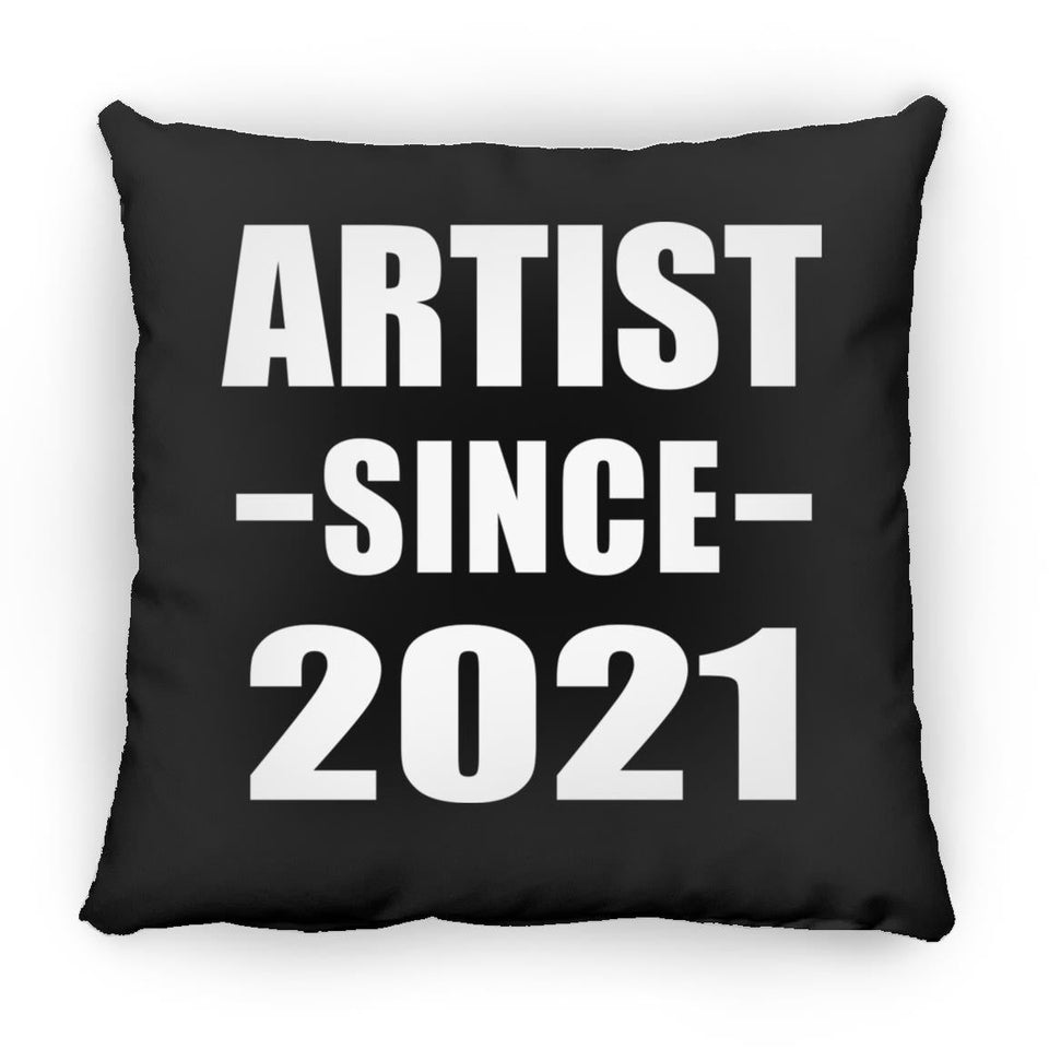 Artist Since 2021 - Throw Pillow Black
