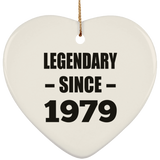 45th Birthday Legendary Since 1979 - Heart Ornament