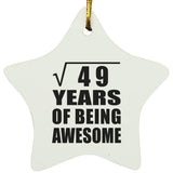 7th Birthday Square Root of 49 Years of Being Awesome - Star Ornament