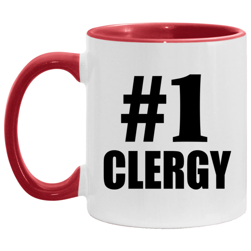 Number One #1 Clergy - 11oz Accent Mug Red