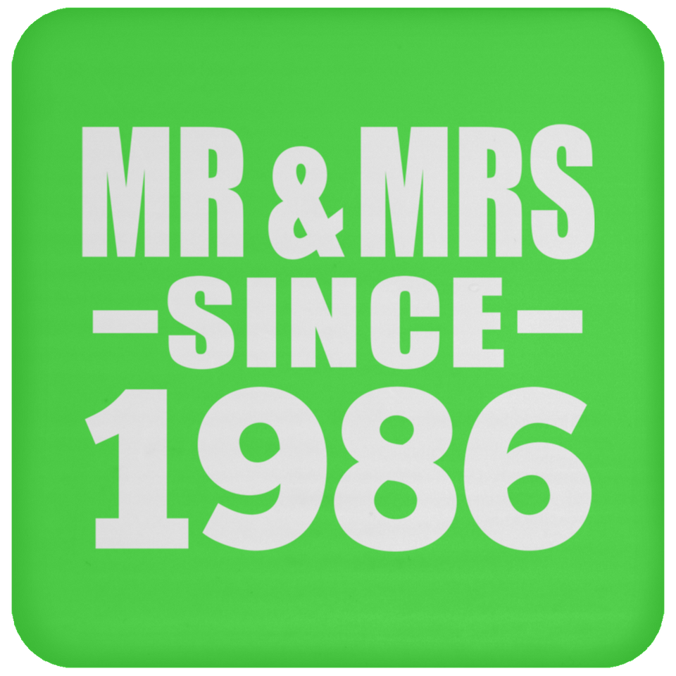 38th Anniversary Mr & Mrs Since 1986 - Drink Coaster