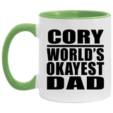 Cory World's Okayest Dad - 11oz Accent Mug Green