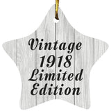 106th Birthday Vintage 1918 Limited Edition - Star Ornament F