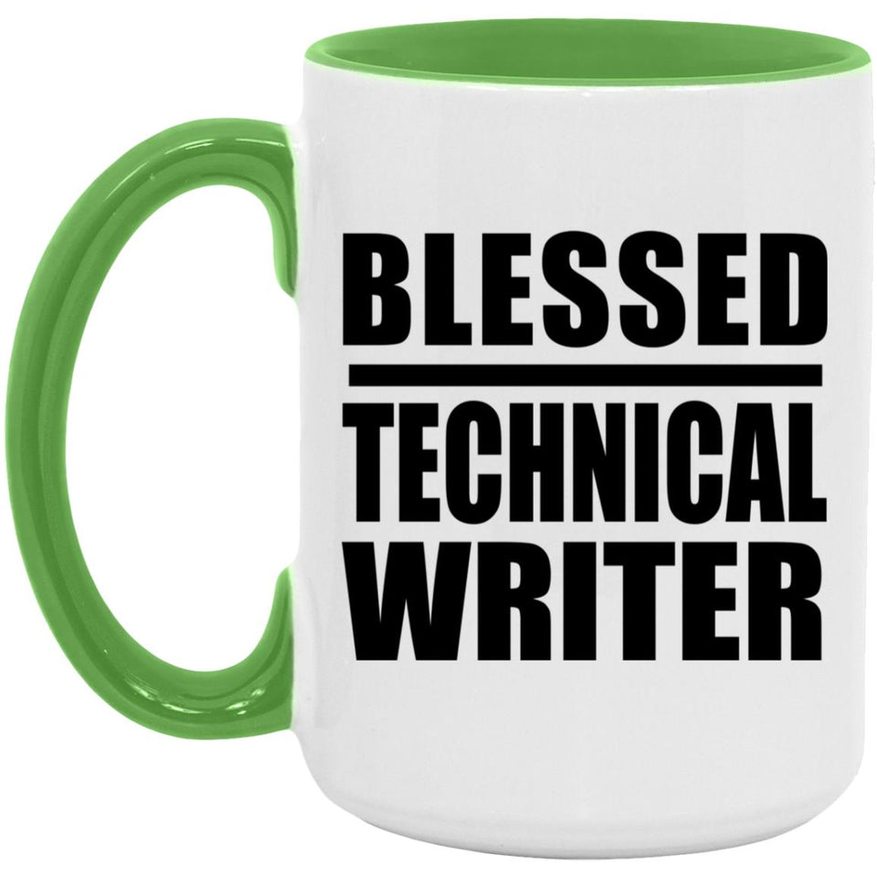 Blessed Technical Writer - 15oz Accent Mug Green