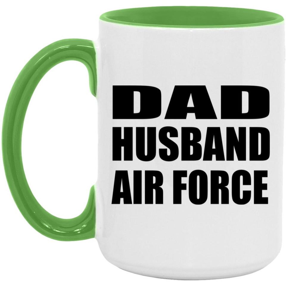 Dad Husband Air Force - 15oz Accent Mug Green