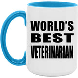 World's Best Veterinarian - 15oz Accent Mug Blue