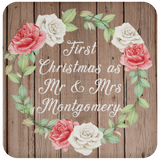 First Christmas As Mr & Mrs Montgomery - Drink Coaster B