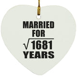 41st Anniversary Married For Square Root of 1681 Years - Heart Ornament