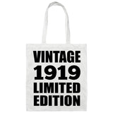 105th Birthday Vintage 1919 Limited Edition - Tote Bag White