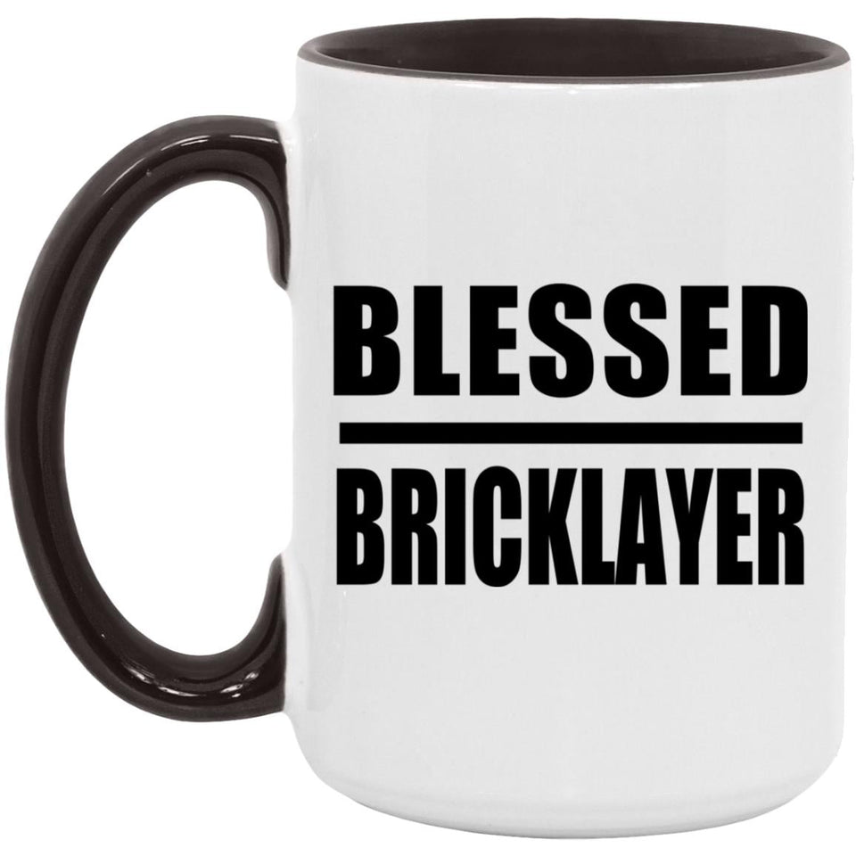 Blessed Bricklayer - 15oz Accent Mug Black