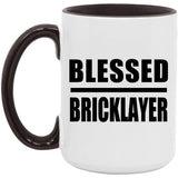 Blessed Bricklayer - 15oz Accent Mug Black