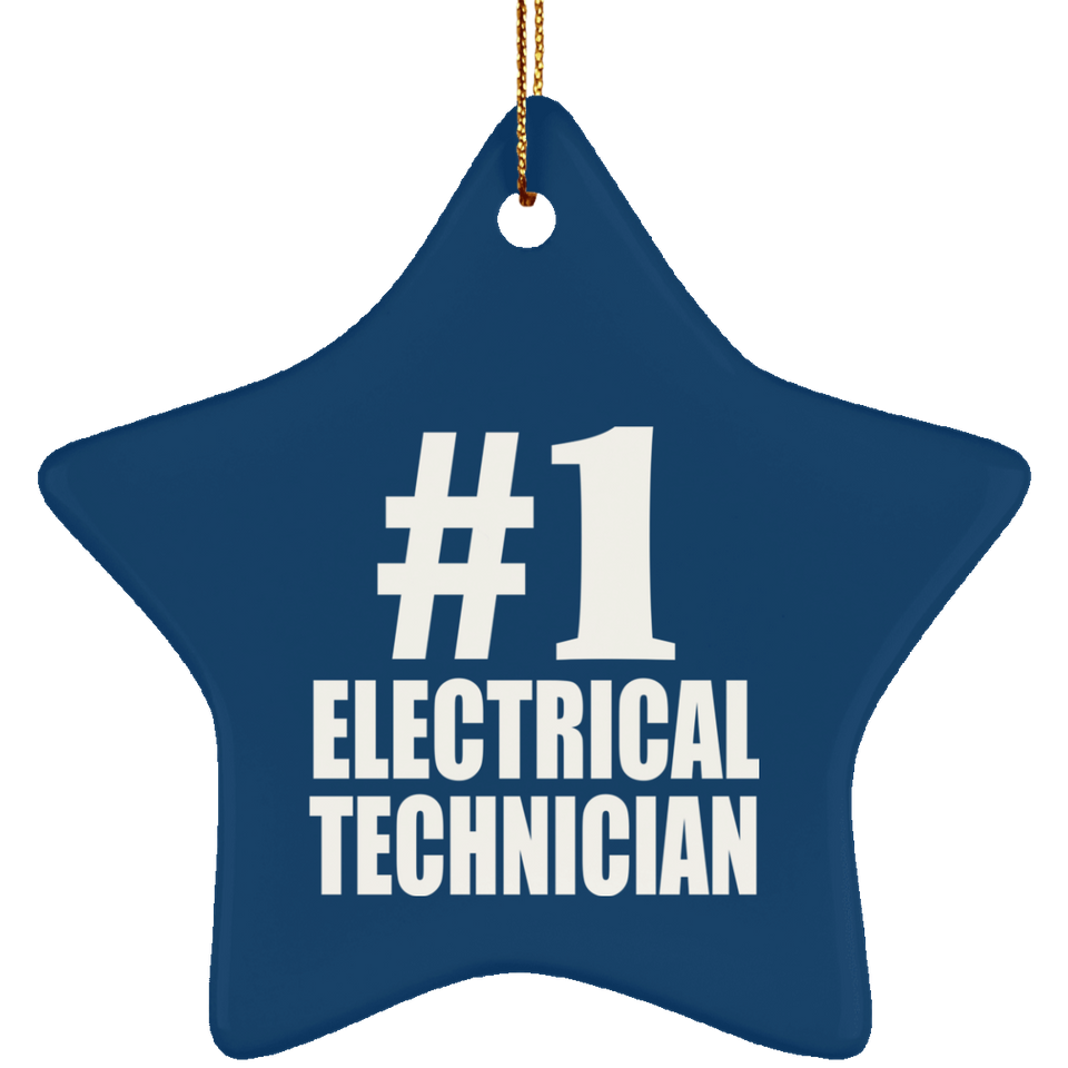 Number One #1 Electrical Technician - Star Ornament