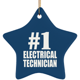 Number One #1 Electrical Technician - Star Ornament