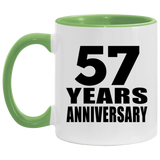 57th Anniversary 57 Years - 11oz Accent Mug Green
