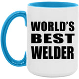 World's Best Welder - 15oz Accent Mug Blue