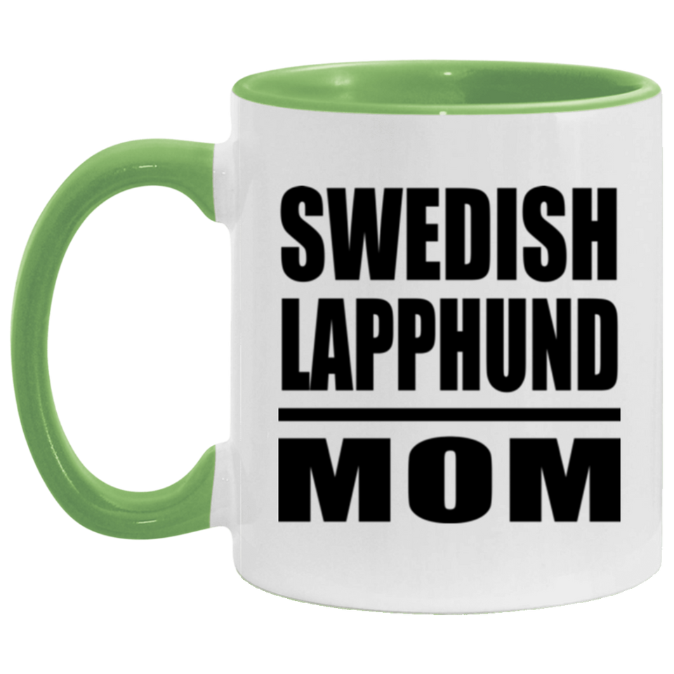Swedish Lapphund Mom - 11oz Accent Mug Green