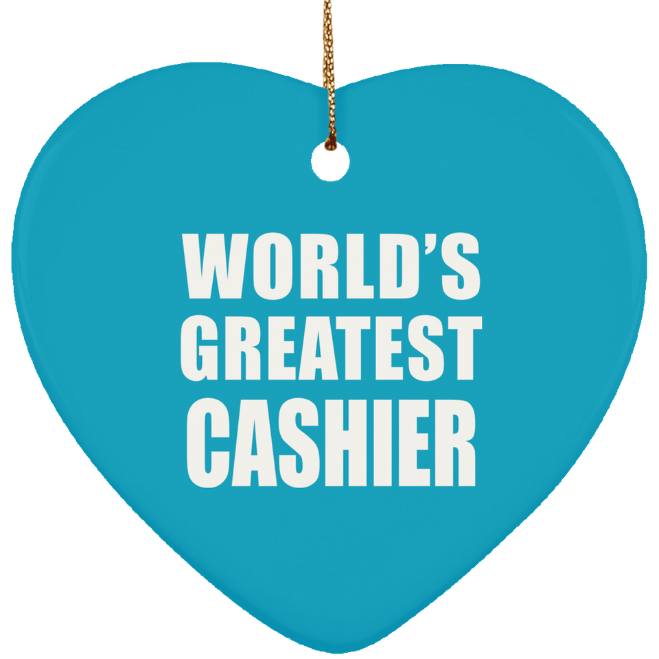 World's Greatest Cashier - Heart Ornament