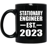 Stationary Engineer Established EST. 2023 - 11oz Coffee Mug Black