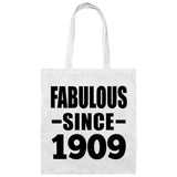 115th Birthday Fabulous Since 1909 - Tote Bag White