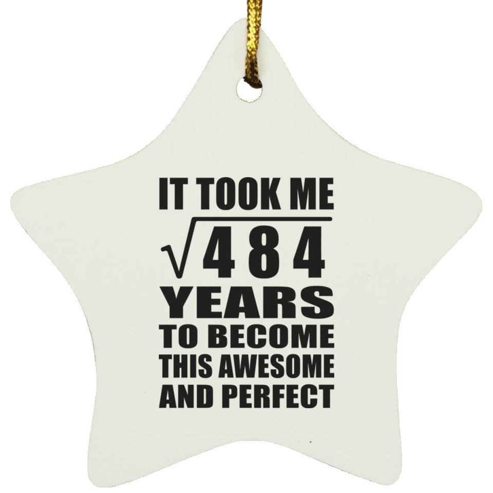22nd Birthday Took Square Root of 484 Years To Awesome - Star Ornament