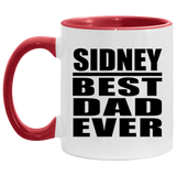 Sidney Best Dad Ever - 11oz Accent Mug Red