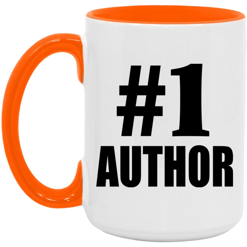 Number One #1 Author - 15oz Accent Mug Orange