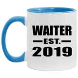 Waiter Established EST. 2019 - 11oz Accent Mug Blue