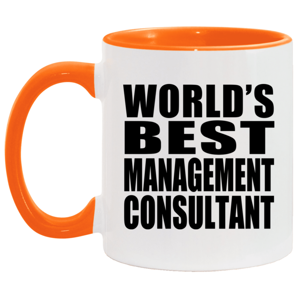 World's Best Management Consultant - 11oz Accent Mug Orange