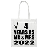 2nd Anniversary Square Root of 4 Years As Mr & Mrs 2022 - Tote Bag White