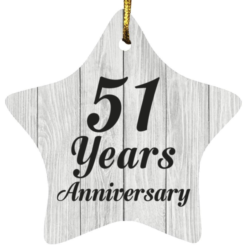 51st Anniversary 51 Years Anniversary - Star Ornament F