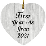 First Year As Gran 2021 - Heart Ornament F