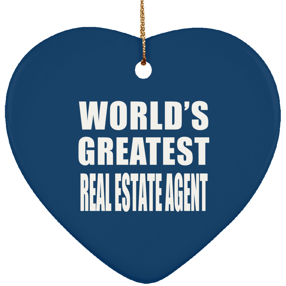 World's Greatest Real Estate Agent - Heart Ornament