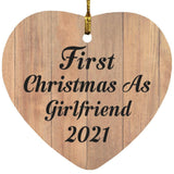 First Christmas As Girlfriend 2021 - Heart Ornament C