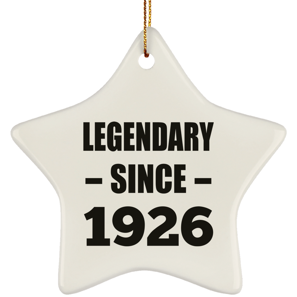 98th Birthday Legendary Since 1926 - Star Ornament