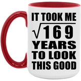 13th Birthday Took Square Root of 169 Years To Look Good - 15oz Accent Mug Red